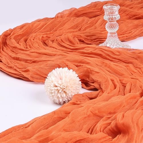 6 Pack 10Ft Orange Cheesecloth Table Runner 23 x 120 Inch - Image 3