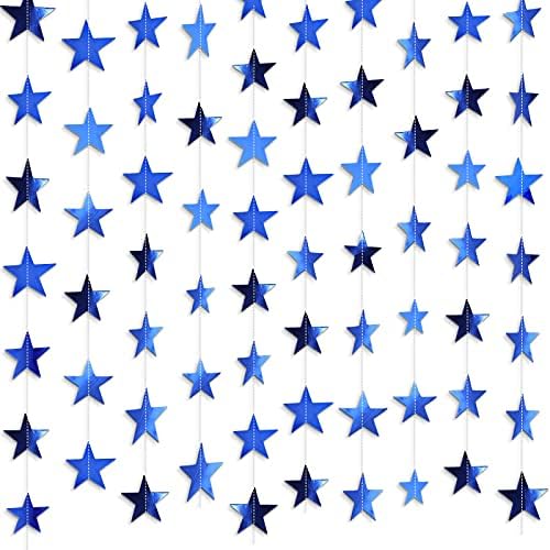 Patelai Glitter Star Garland Banner 2026 Graduation Decor 130 Feet Star Hanging Banner Twinkle Backdrop for Party Birthday Classroom Wedding Supplies(Royal Blue) by Patelai
