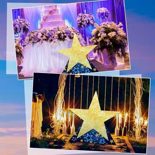 Leinuosen 35.4" Star Starry Night Movie Night Party Decorations Twinkle Little Star Cardboard Cutout Stand-up Movie Prom Award Homecoming Wedding Birthday Party Photo Prop Backdrop Decor - Image 4