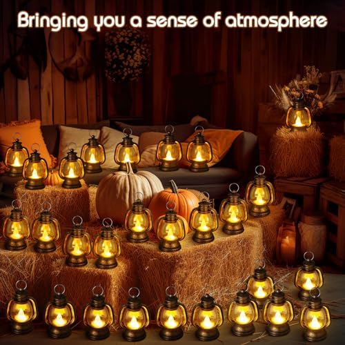 Ferraycle 48 Pcs Mini Lanterns 4 Inch Retro Gold Lamp Table Centerpieces - Image 4