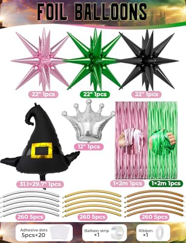 Pink and Green Balloon Garland Arch Kit, Witch Themed Party Decor - Image 3