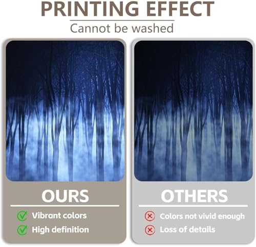 Misty Forest Backdrop for Halloween Eve Gothic Party Spooky Foggy Night Dark Blue Magic Midnight Theme Woods Trees Background Photography Studio Photo Booth Props 7x5ft - Image 5