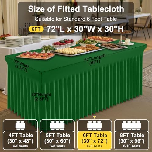 Smiry Spandex Elastic Fitted Table Cloth Skirt for 6FT Rectangle Table - Image 4