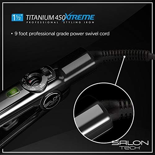 SALON TECH Titanium Xtreme Flat Iron 1.5 Inch - Titanium 450 Styling Iron Perfect For Heat Activated Treatments & Professional Straightening Results - Image 5