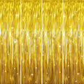 GOER 3.2 ft x 9.8 ft Metallic Tinsel Foil Fringe Curtains Party Photo Backdrop Party Streamers for Birthday,Graduation,New Year Eve Decorations Wedding Decor (4 Packs,Gold) by GOER