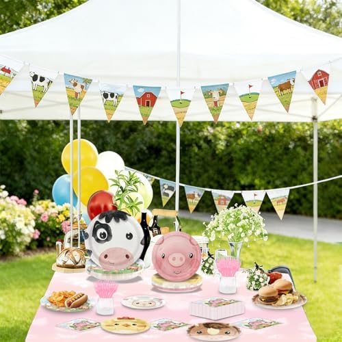 146PCS Farm Animals Party Supplies Paper Plates and Napkins Serve 36 - Image 7