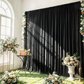 Black Backdrop Curtain - 40x10FT Back Drop Curtains for Parties Wrinkle-Free Soft Polyester Photo Backdrop Wedding Decorations Photoground Backdrop Stain-Resistant for Back Drop Stand, 8 Panels by HAEFOOPartyDecorations