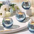 Volens Round Blue Votive Candle Holder Set of 12, Mercury Glass Votives by VolensLightUpYourLife