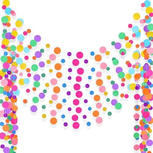 Outus 10 Pieces Dot Garland Banner Hanging, Rainbow by Outus