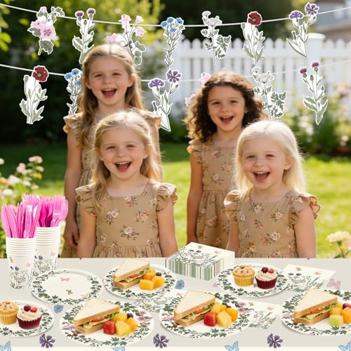 182pcs Spring Wildflower Party Decorations,Serves 30 - Image 6