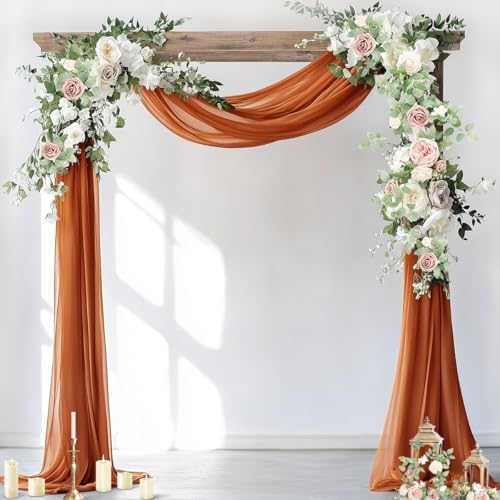 Wedding Arch Draping Fabric Sheer Chiffon Curtain Drape Wedding Party Decor by Socomi