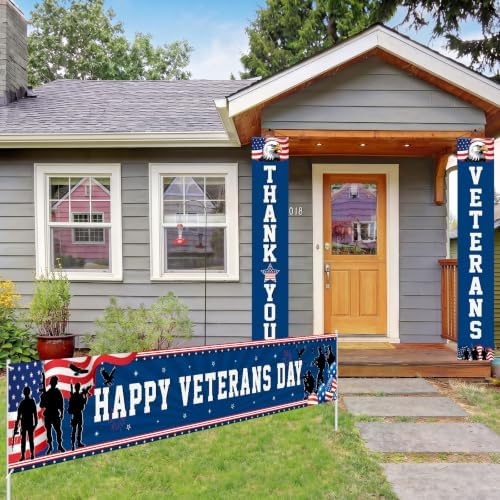 Peryiter Veterans Day Decorations Patriotic Military Door Banners - Image 6