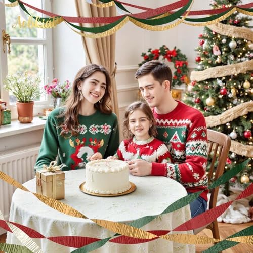 AOBKIAT Christmas Crepe Paper Streamer Party Decorations,5 Rolls - Image 4