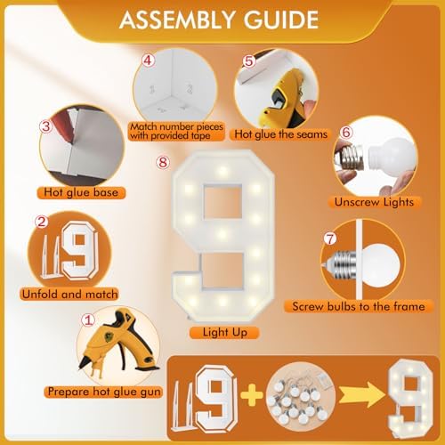 4FT Marquee Numbers, Large Light Up Numbers 9 for 9th Birthday Party Decor - Image 3