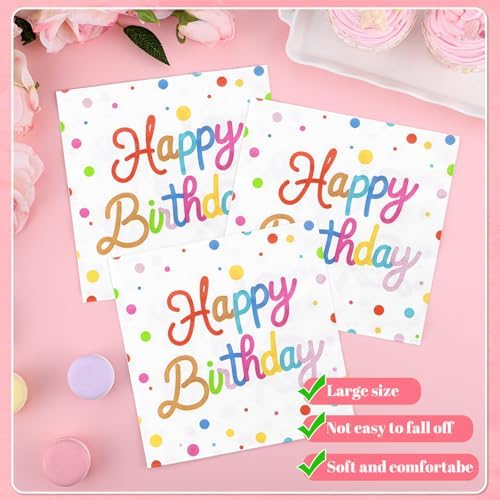 50 Pcs Happy Birthday Paper Plates and Napkins Disposable Party Decorations - Image 5