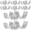Breling 8 Pcs Silver Ceiling Fringe Curtains, Metallic Foil Drapes, 15 ft by Breling