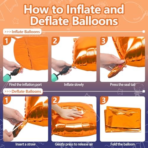 NISOCY 25PCS Navy Blue and Orange Square Foil Balloons Wall Backdrop - Image 3