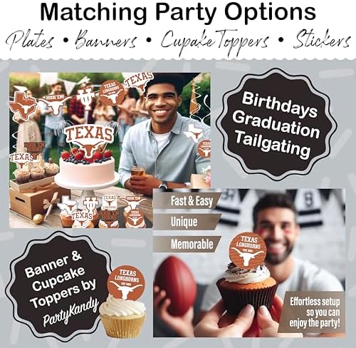 University of Texas Longhorns Party Decorations with Plates & Napkins 37 Pc - Image 5