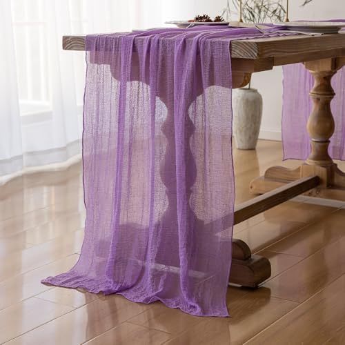 Lilac Cheesecloth Table Runner 120 Inches Fall Party Home Decorations - Image 2