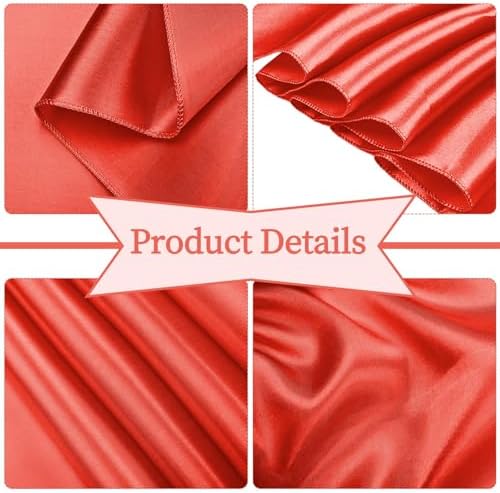 fani 60 PCS Satin Chair Sashes, 7x78 Inch, Red - Image 4