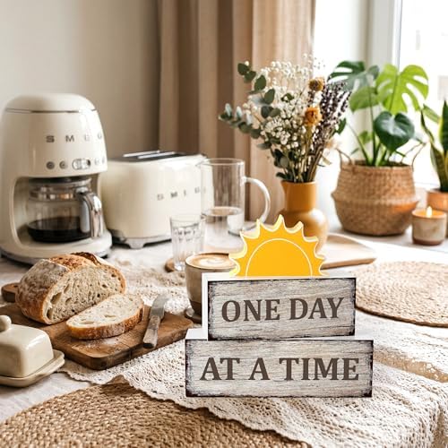 3 Pcs Sobriety Wooden Tiered Tray Decor, Sober Decorations Gifts for Women Men, Inspirational Table Centerpiece for Home Mantel Kitchen Office - Image 5