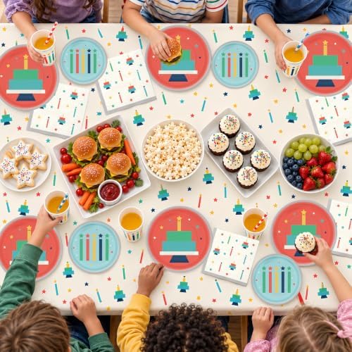 Happy Birthday Decorations for Kids, Birthday Plates and Napkins Set for 24 - Image 6