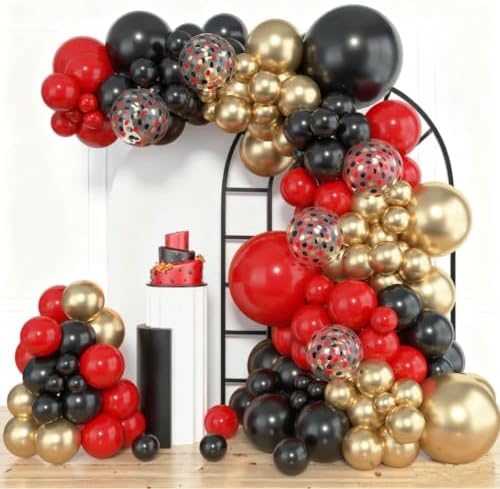 Amandir 153pcs Red Black Gold Balloon Garland Arch Kit Different Sizes - Image 6