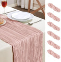 6 Pack Dusty Pink Cheesecloth Table Runner 35×120 Inch Fall Boho Home Decor by AGIRL