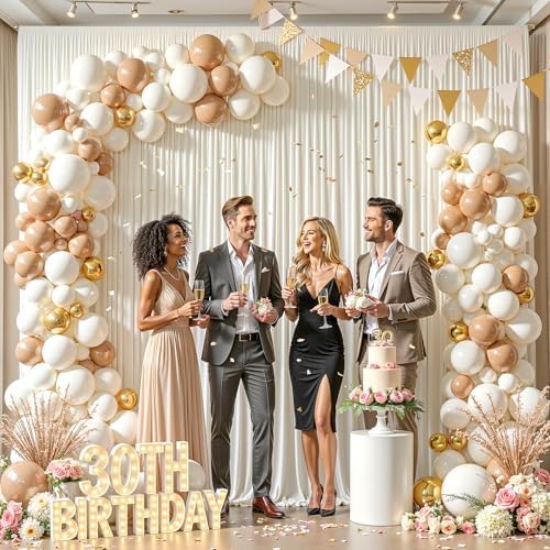 20x12ft Cream Backdrop Curtain Panels for Parties - Wrinkle Free Polyester Photo Curtain Backdrop Wedding Back Drop Fabric Drapes for Party Decorations Background for Photography - Image 7