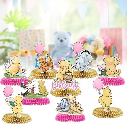 Winnie Centerpieces for Baby Shower Decorations Girls Table Centerpieces for Birthday Decorations 9Pcs - Image 4