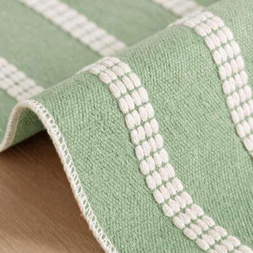 Artoid Mode Sage Green Farmhouse Dashed Stripe Table Runner, Seasonal Holiday Spring Boho Rustic Kitchen Dining Table Decoration for Home Party Decor 12x90 Inch - Image 5