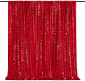 Sequin Backdrop Glitter Party Backdrop Curtain Red - 10ft x 10ft by QueenDream