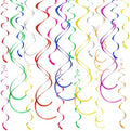 Colorful Ceiling Swirl Foil Decorations Hanging Plastic Streamer Themed Swirl Party Decoration for Wedding Thanksgiving Day Graduation Celebration, Pack of 28 by Yymobt