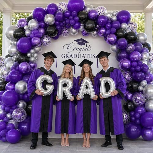Purple and Black Balloons, 60 Packs 12 Inch Latex Balloon - Image 3