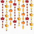 NICROHOME EUR 6PCS Fall Paper Garlands with Glitter Pumpkin Maple Leaves by NICROHOMEEUR
