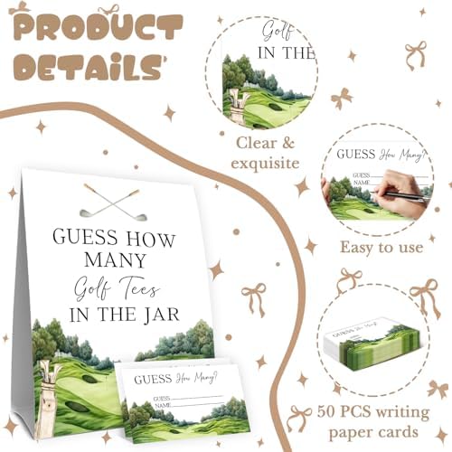 Golf Baby Shower Decorations,Birthday Party Bridal Shower Wedding Activit 50 Cards and Sign - Image 3