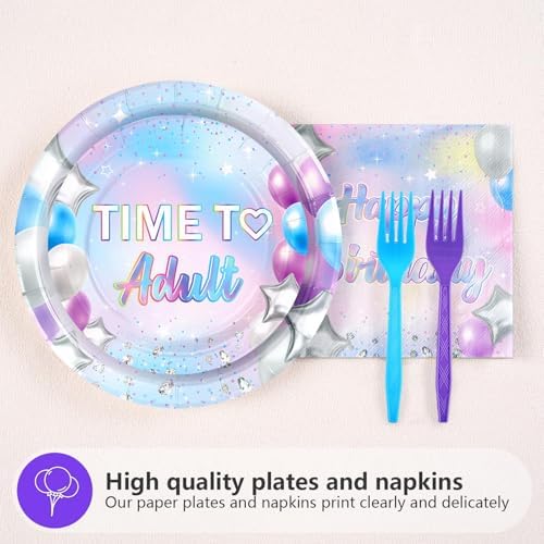 Grencian 96Pcs18th Birthday Iridescent Party Decoration, Serve 24 - Image 2