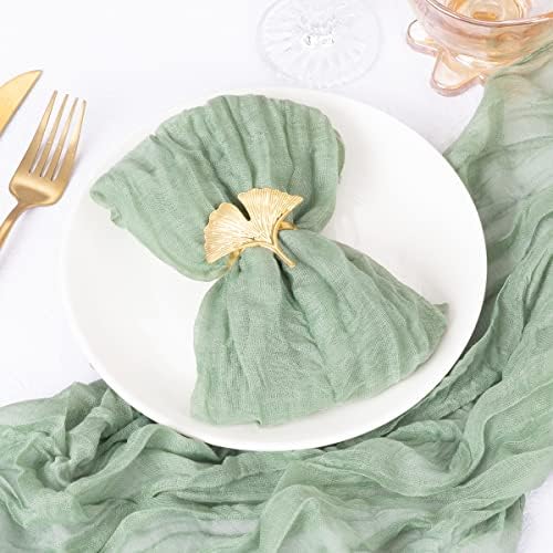 DeZerlor Sage Green Washable Cheesecloth Napkins Set of 50 for Party - Image 3