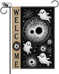 Halloween Garden Flag Ghost Eyeball Gothic Yard Flags for Outside 12x18 by Unknown