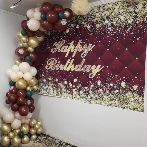 Burgundy and Gold Balloons, 60Pcs Burgundy Maroon Wine Dark Red White Metallic Gold Nude Balloons with Confetti Balloons for Girls Birthday Graduation Bridal Shower Wedding Party Decorations Supplies - Image 5