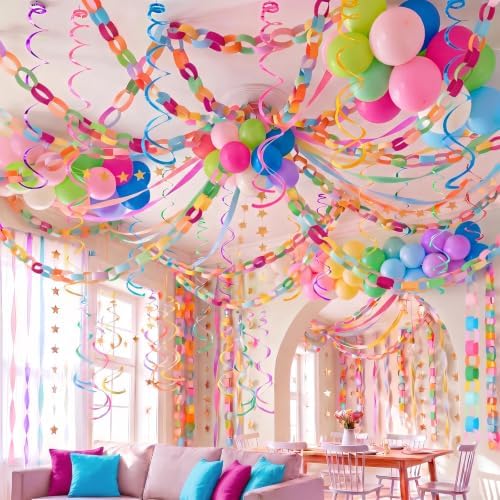 Taobary Rainbow Party Decorations 600 Sheet Paper Chain for Birthday - Image 3