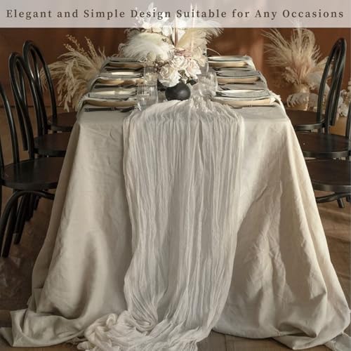 6 Pack Rose Brown Cheesecloth Table Runner 10FT Rustic Gauze Fabric Cheese Cloth Table Runner for Wedding Bridal Baby Shower Table Decor Boho Sheer Birthday Party Table Decorations 20 x 120 Inch Long - Image 7