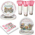 Yungyan 252 Pcs She Is Fresh off the Market Bridal Shower Party Tableware Set Included Plates Napkins Cups Forks Knives Cutlery for Party Decorations Supplies 36 guests by Yungyan