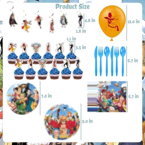 Anime Birthday Decorations for Kids Party Supplies Set - Image 4