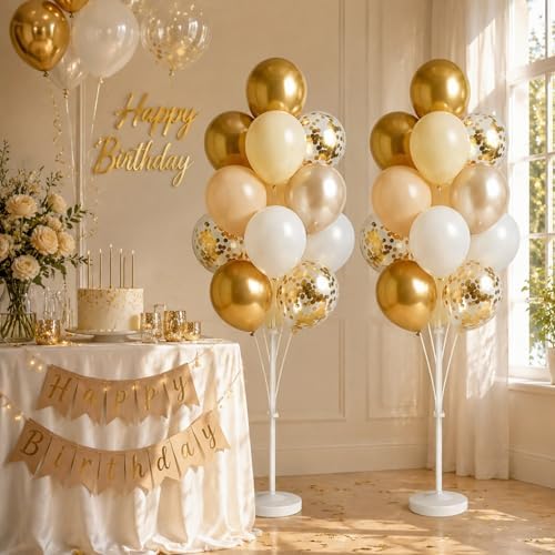 Gold Balloon Column Stand Kit with Base for Floor or Table - Image 6