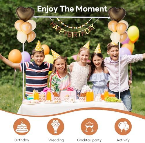 XLHOMO Over The Table Rod Stand with Clamps, Adjustable 32''-79'' Tall 32"-131" Length, White Table Arch Stand Metal Balloon Frame Hanging Rod for Weddings Birthdays Party Garden Arbors Decoration - Image 5