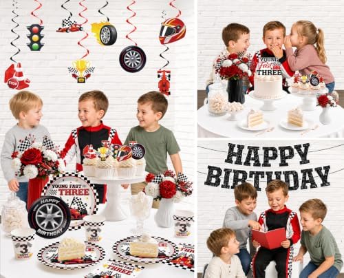 199Pcs Shifting Into 3rd Year Birthday Decorations Tableware Set, 25 Serves - Image 7