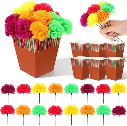 48 Pcs Mexican Party Decorations Fiesta Centerpieces, Marigold by Unknown