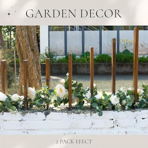 Der Rose 2Pcs 6.5FT Fake Floral Greenery Garland for Backdrop Wedding Decor - Image 4