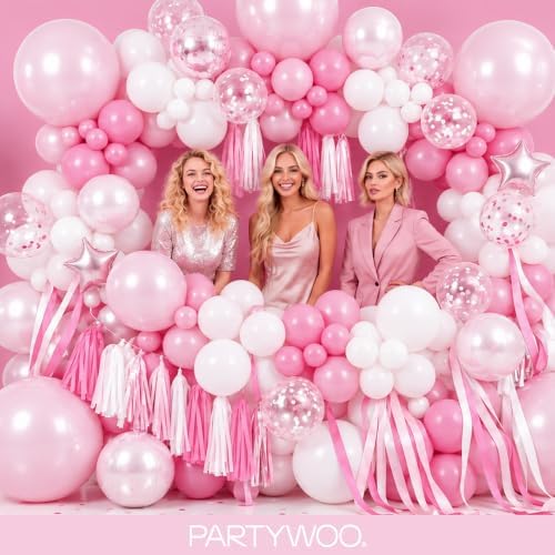 PartyWoo Pearl Pink Balloons 50pcs Light Pastel Baby Pale Pink Color - Image 5